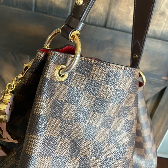 TRADED💕Louis Vuitton Graceful MM Damier hobo bag purse - Picture 10 of 15